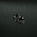 Black ear plugs with black background with water droplets-Mularx