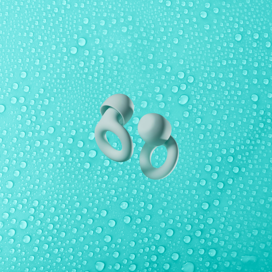 Mint ear plugs with ice green background with water droplets-Mularx