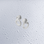 White ear plugs with white background with water droplets-Mularx